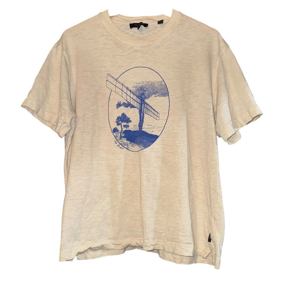 Ted Baker Tilton‎ Angel of the North Graphic Tee Mens Sz Small Streetwear Cotton